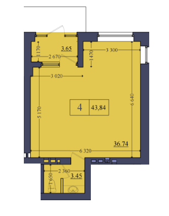 Помещение свободного назначения 43.84 м² в ЖК Эмоция от застройщика, с. Хотов