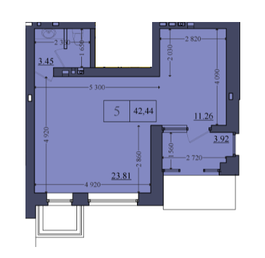 Помещение свободного назначения 42.44 м² в ЖК Эмоция от застройщика, с. Хотов