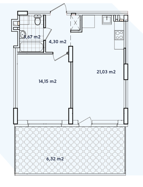 1-кімнатна 49.47 м² в ЖК Варшавський-2 від 25 100 грн/м², Київ