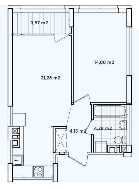 1-кімнатна 47.28 м² в ЖК Варшавський-2 від 25 100 грн/м², Київ