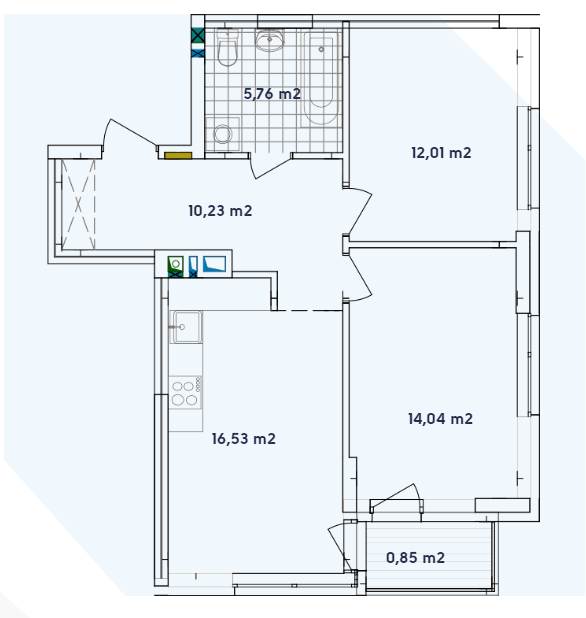 2-комнатная 59.42 м² в ЖК Варшавский-2 от 19 100 грн/м², Киев