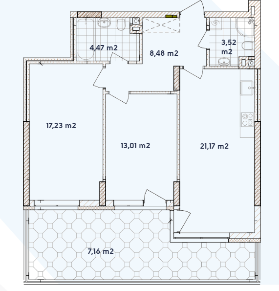 2-кімнатна 75.04 м² в ЖК Варшавський-2 від 19 100 грн/м², Київ