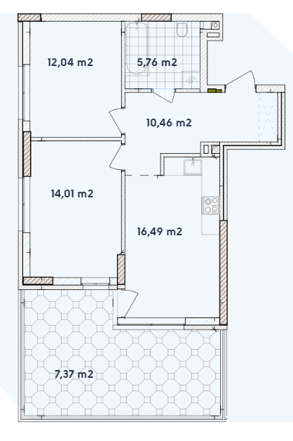 2-кімнатна 66.13 м² в ЖК Варшавський-2 від 19 100 грн/м², Київ