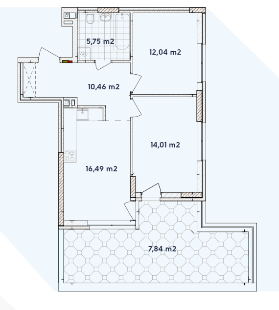 2-кімнатна 66.59 м² в ЖК Варшавський-2 від 19 100 грн/м², Київ