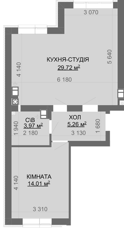 1-кімнатна 53.96 м² в ЖК Найкращий квартал-2 від 16 650 грн/м², смт Гостомель