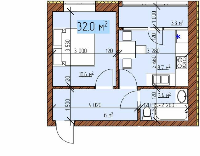 1-комнатная 32 м² в ЖК Джерельный от 17 000 грн/м², Винница