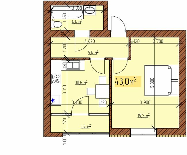 1-комнатная 43 м² в ЖК Джерельный от 17 000 грн/м², Винница