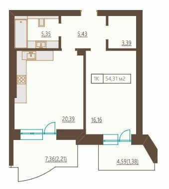 1-комнатная 54.31 м² в ЖК Французский бульвар, 29б от 46 800 грн/м², Одесса