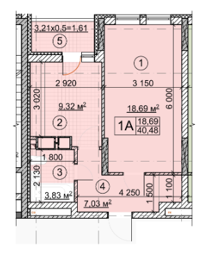 1-кімнатна 40.48 м² в ЖК Forest від забудовника, Київ