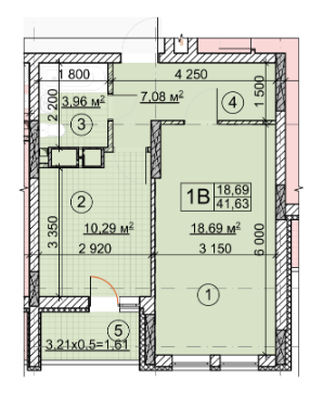 1-комнатная 41.68 м² в ЖК Forest от застройщика, Киев
