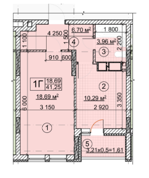 1-кімнатна 41.25 м² в ЖК Forest від забудовника, Київ