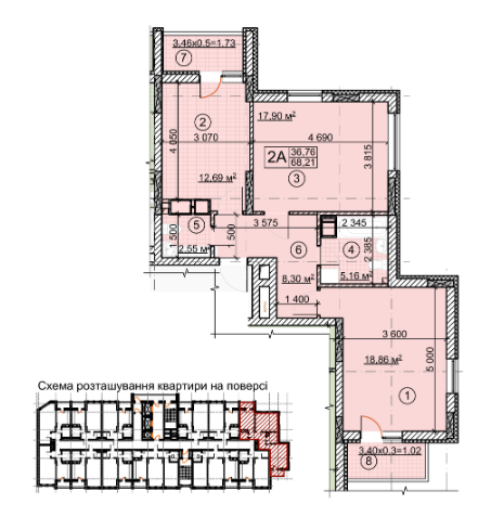 2-кімнатна 68.21 м² в ЖК Forest від забудовника, Київ