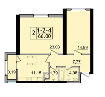 2-комнатная 66 м² в ЖК Пятьдесят девятая Жемчужина от 22 050 грн/м², с. Крыжановка