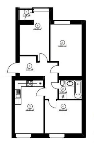 3-кімнатна 61.07 м² в ЖК Гостомельські Липки-4+ від 11 000 грн/м², смт Гостомель