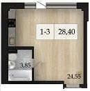 1-кімнатна 28.4 м² в ЖК Брусниця від 17 450 грн/м², Одеса