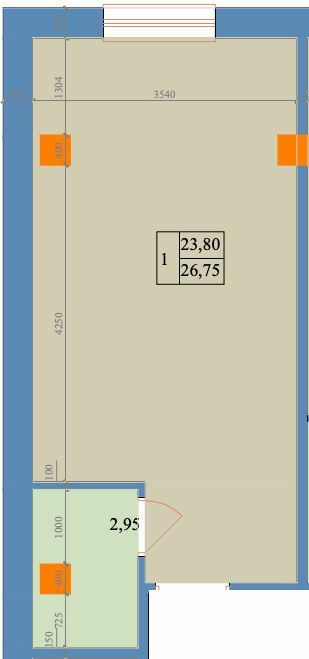 1-комнатная 26.75 м² в ЖК Благовест от 26 700 грн/м², Харьков