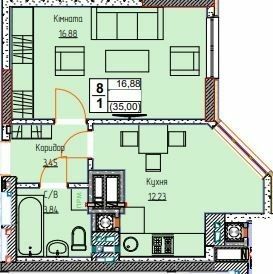 1-комнатная 35 м² в ЖК Черновола от 19 600 грн/м², г. Вишневое