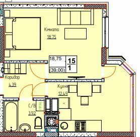 1-комнатная 39 м² в ЖК Черновола от 19 600 грн/м², г. Вишневое