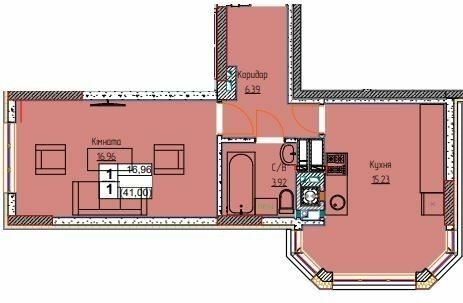 1-кімнатна 41 м² в ЖК Чорновола від 19 600 грн/м², м. Вишневе