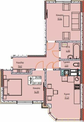 2-кімнатна 61 м² в ЖК Чорновола від 25 000 грн/м², м. Вишневе