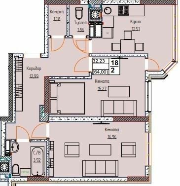 2-кімнатна 64 м² в ЖК Чорновола від 27 000 грн/м², м. Вишневе