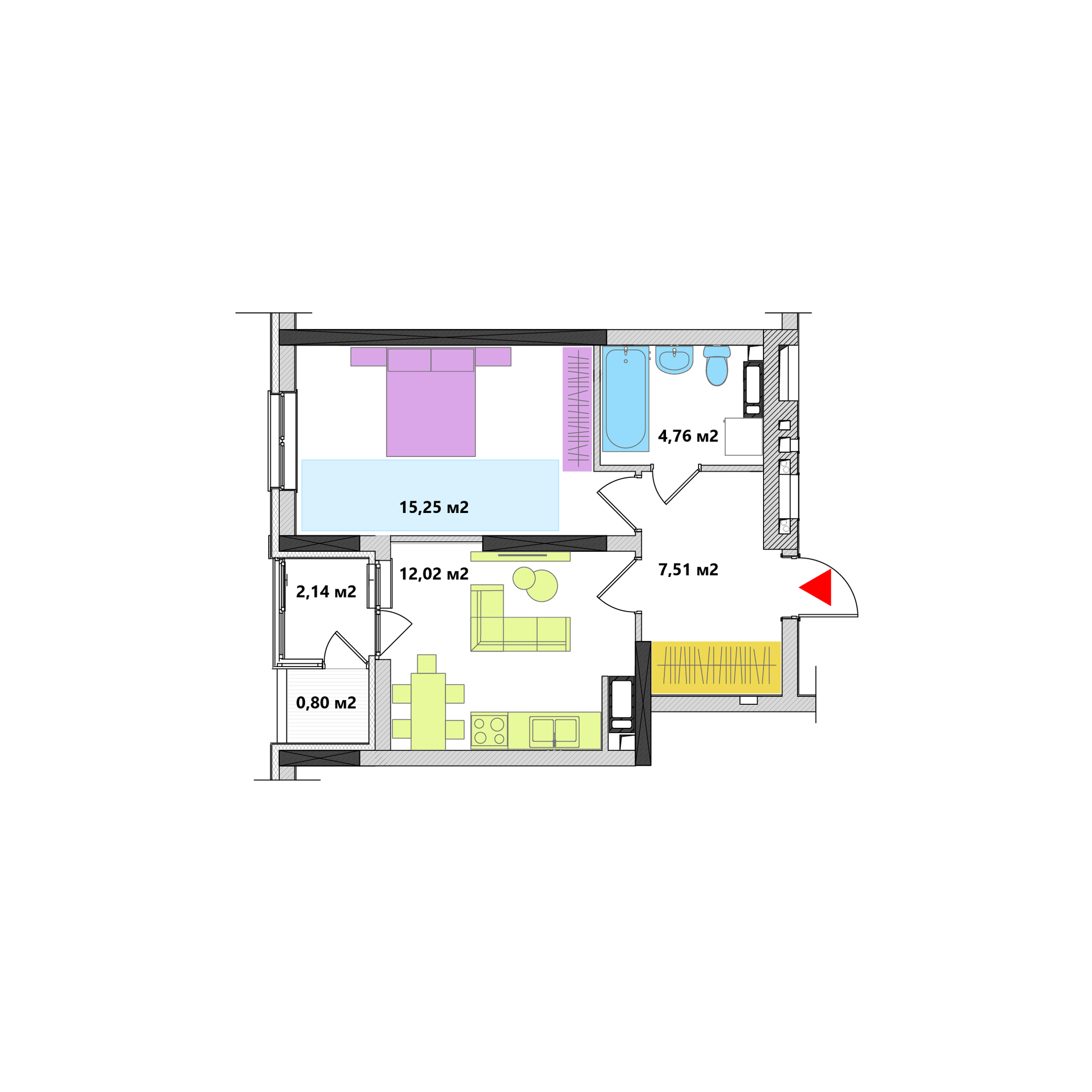 1-комнатная 47.82 м² в ЖК Академ-Квартал от 43 499 грн/м², Киев