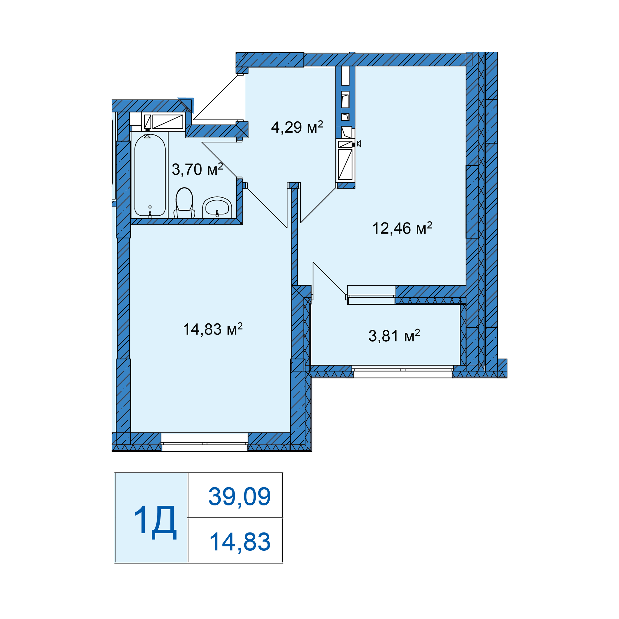 1-комнатная 40.3 м² в ЖК SKY AVENUE от 51 445 грн/м², Киев