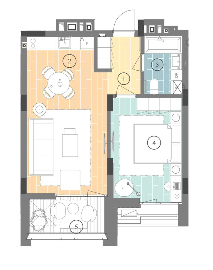 1-кімнатна 54 м² в ЖК UNIT.Home від 59 208 грн/м², Київ