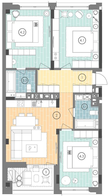 3-кімнатна 97.8 м² в ЖК UNIT.Home від 49 514 грн/м², Київ