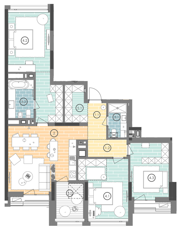 3-кімнатна 116 м² в ЖК UNIT.Home від 48 700 грн/м², Київ