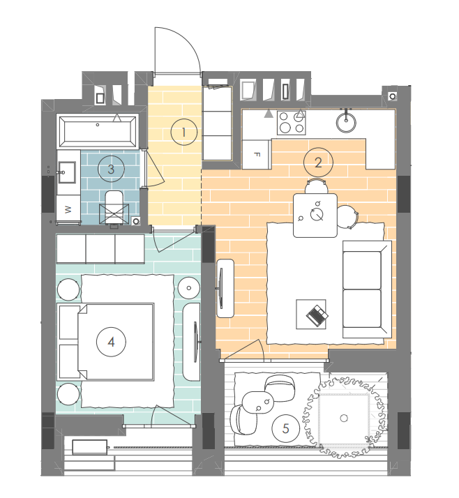1-кімнатна 40 м² в ЖК UNIT.Home від 65 300 грн/м², Київ