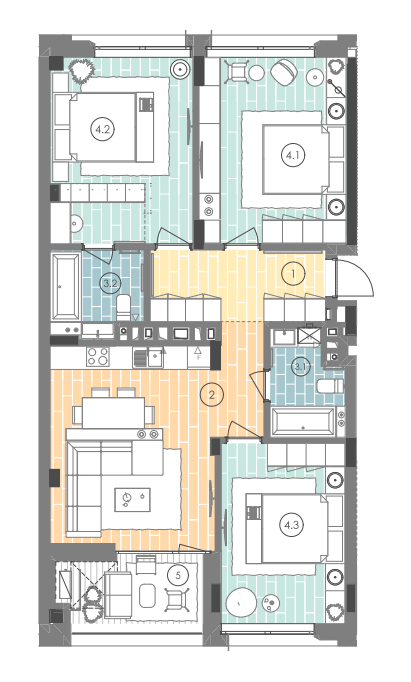 3-кімнатна 97.8 м² в ЖК UNIT.Home від 47 477 грн/м², Київ