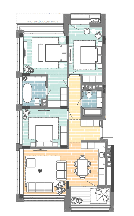3-комнатная 106.7 м² в ЖК UNIT.Home от 47 477 грн/м², Киев