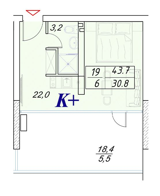 2-кімнатна 43.6 м² в Апарт-комплекс Best Resort Apartments від 23 750 грн/м², м. Чорноморск