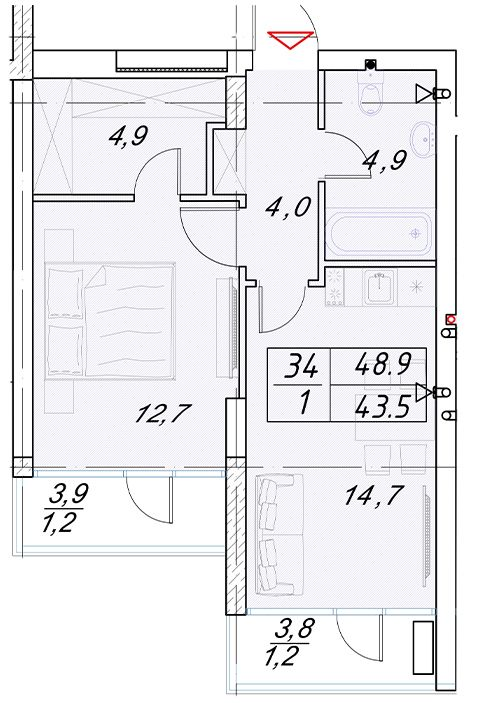 2-кімнатна 48.9 м² в Апарт-комплекс Best Resort Apartments від 23 750 грн/м², м. Чорноморск