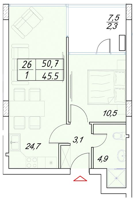 2-комнатная 50.7 м² в Апарт-комплекс Best Resort Apartments от 23 750 грн/м², г. Черноморск