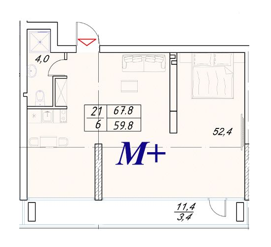 3-комнатная 59.8 м² в Апарт-комплекс Best Resort Apartments от 25 050 грн/м², г. Черноморск