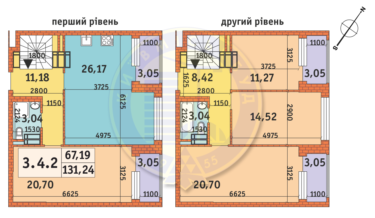 Дворівнева 131.24 м² в ЖК Twin House від 24 050 грн/м², Київ