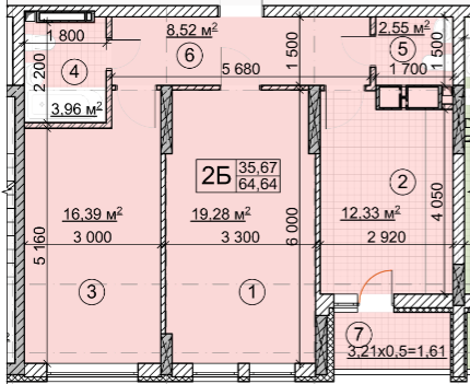 2-комнатная 64.64 м² в ЖК Forest от застройщика, Киев