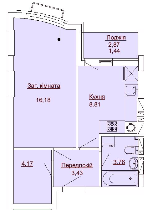 1-комнатная 37.79 м² в ЖК Royal Park от 21 850 грн/м², г. Ирпень