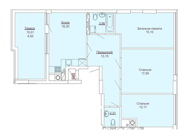 3-комнатная 85.34 м² в ЖК Royal Park от 23 850 грн/м², г. Ирпень