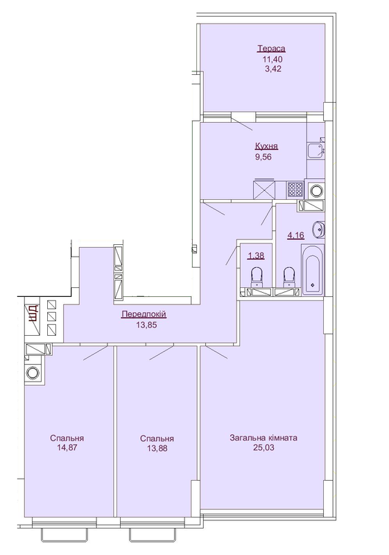 3-комнатная 86.15 м² в ЖК Royal Park от 21 500 грн/м², г. Ирпень
