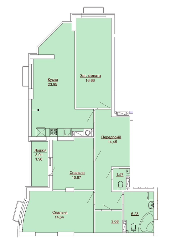 3-кімнатна 93.39 м² в ЖК Royal Park від 21 500 грн/м², м. Ірпінь