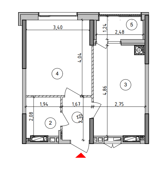 1-кімнатна 37.5 м² в ЖК Оптимісто від 25 000 грн/м², с. Гатне
