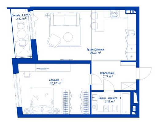 1-кімнатна 66.41 м² в ЖК RYBALSKY від 36 384 грн/м², Київ
