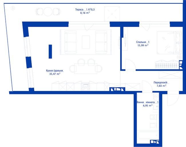 1-кімнатна 74.4 м² в ЖК RYBALSKY від 36 384 грн/м², Київ
