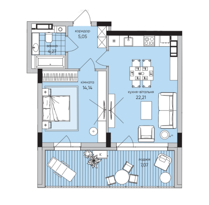 1-комнатная 52.74 м² в ЖК Park Lake City от 30 921 грн/м², с. Подгорцы