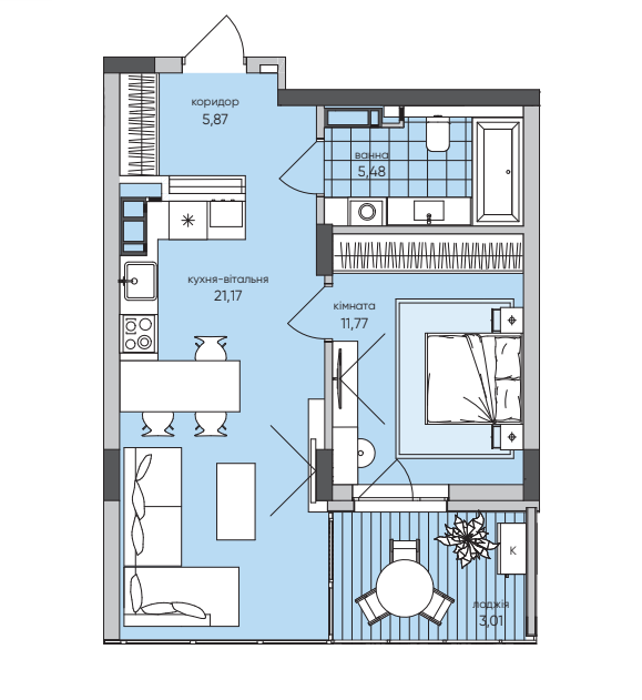 1-кімнатна 47.3 м² в ЖК Park Lake City від 33 381 грн/м², с. Підгірці