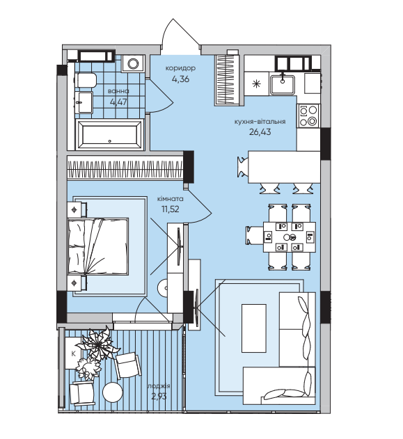 1-кімнатна 49.71 м² в ЖК Park Lake City від 33 381 грн/м², с. Підгірці