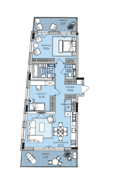 2-комнатная 87.35 м² в ЖК Park Lake City от 34 086 грн/м², с. Подгорцы